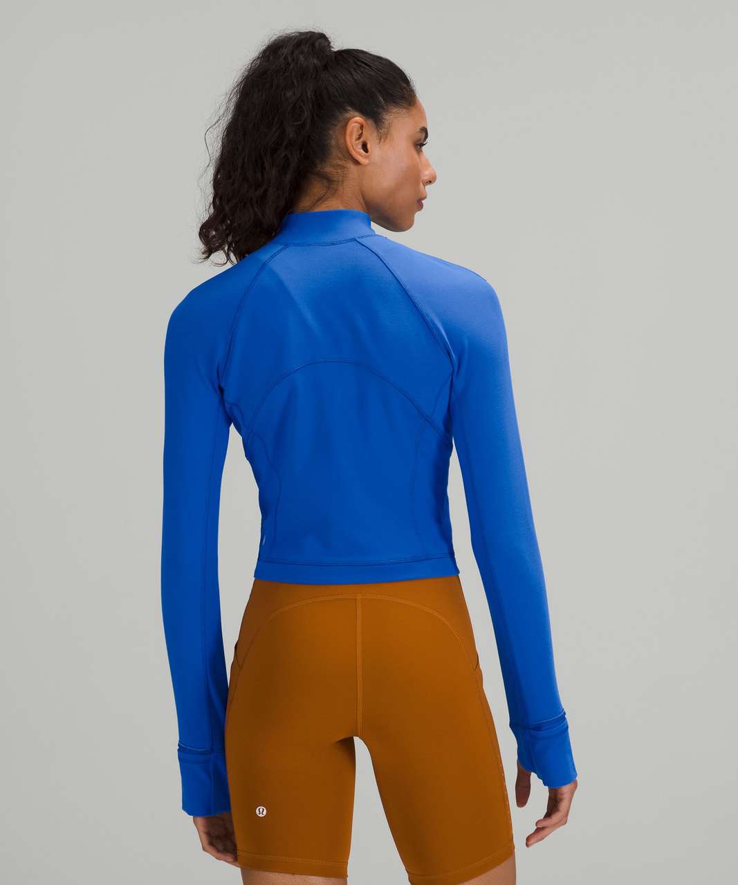 Lululemon Its Rulu Run Cropped Half Zip - Blazer Blue Tone