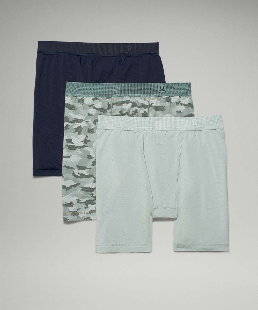 Lululemon Always In Motion Mesh Boxer 7" 3 Pack - True Navy / Silver Blue / Heritage 365 Camo Mini Silver Blue Multi