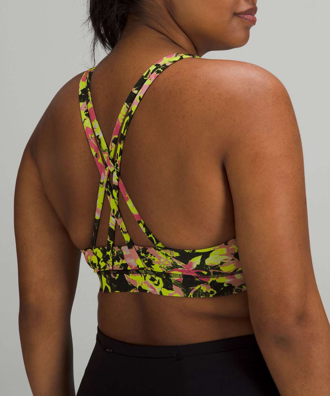 Lululemon Energy Bra *Medium Support, B–D Cups - Inflect Floral Highlight Yellow Multi