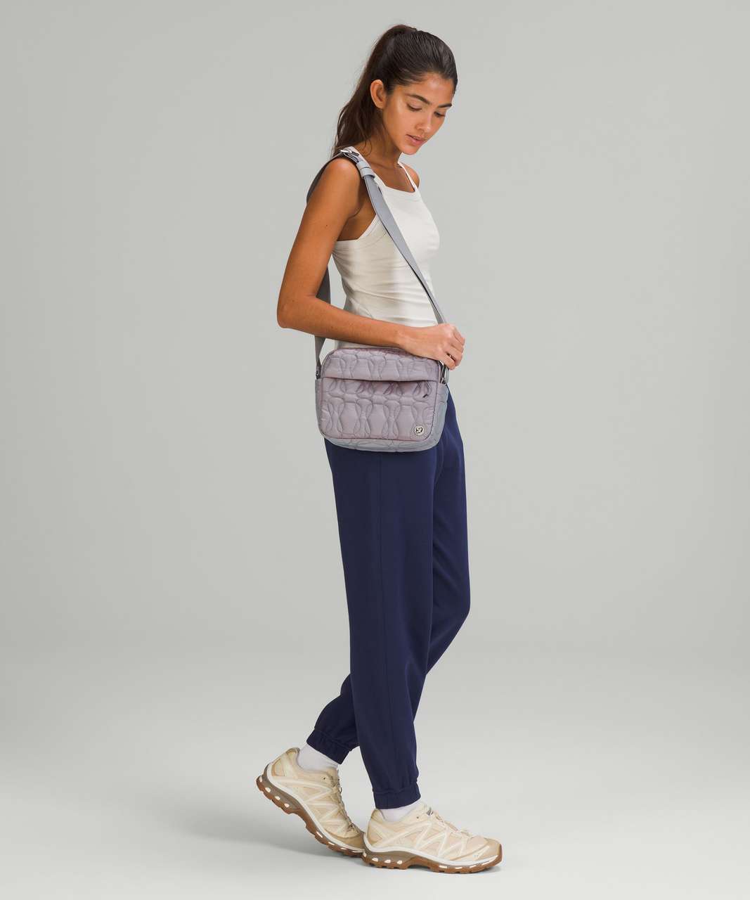 Lululemon Quilted Embrace Crossbody Bag - Pink Taupe / Icing Blue / Rhino Grey