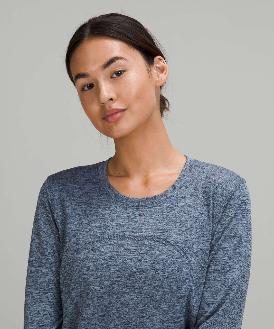 Lululemon Swiftly Relaxed-fit Long Sleeve Shirt In Painted Camo Silver Blue/sheer  Blue