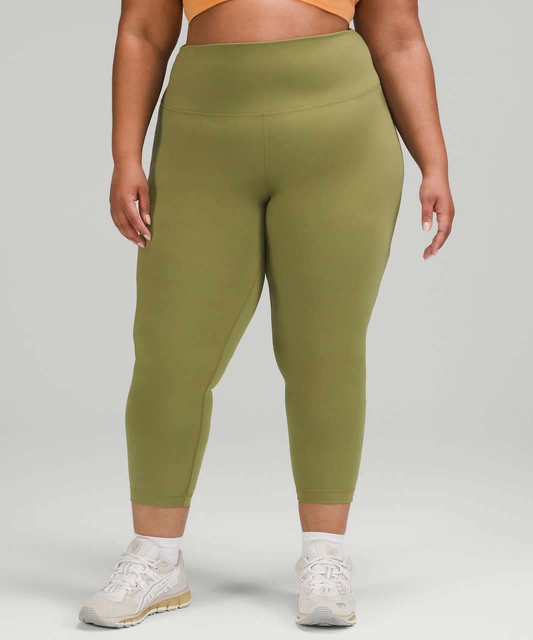 Lululemon Wunder Train High-Rise Crop 23 - Bronze Green - lulu