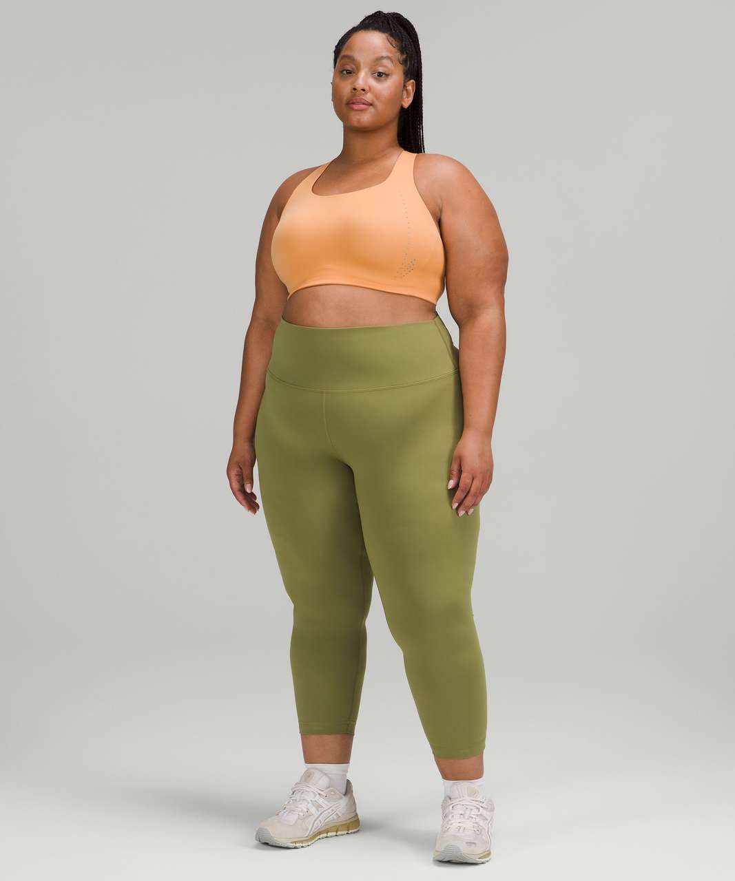 Lululemon Wunder Train High-Rise Crop 23 - Bronze Green - lulu