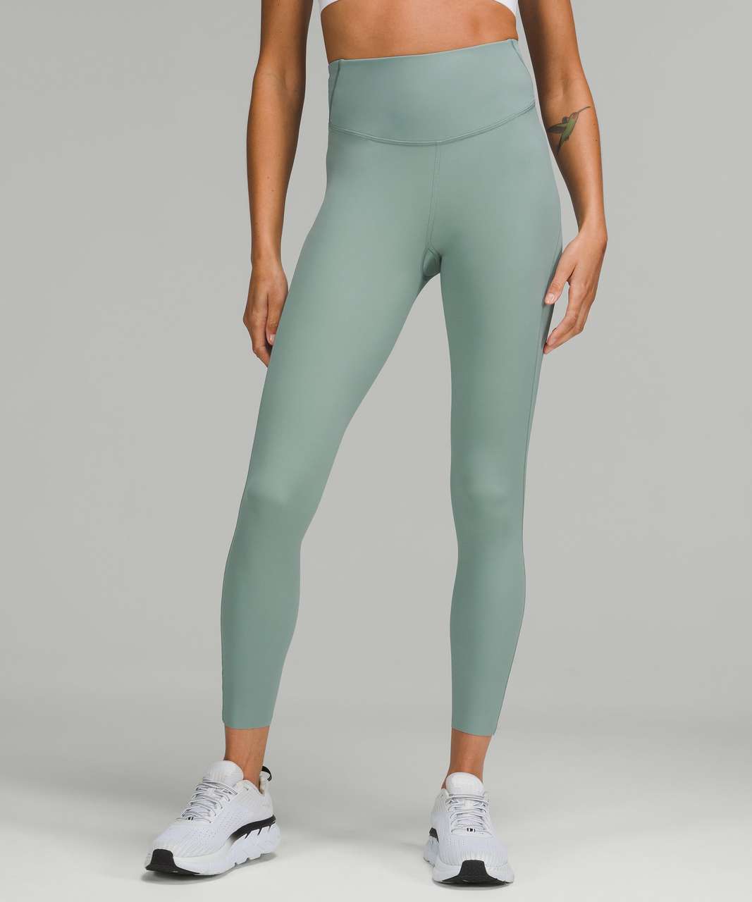 Best leggings length for running: Swift speed 21” Navy vs base pace 23”  Misty Glade vs fast and free 25” Stencil Multi. Not sure if 21 is  flattering and could be used