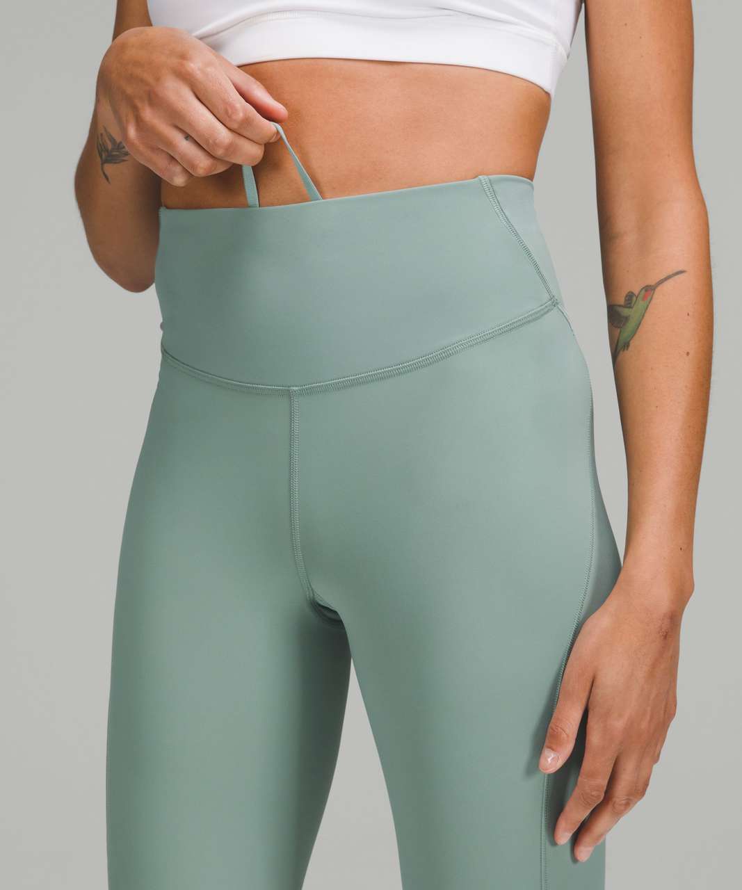 Lululemon Base Pace High-rise Leggings 25 Two-tone Ribbed - Green  Jasper/blue Chill