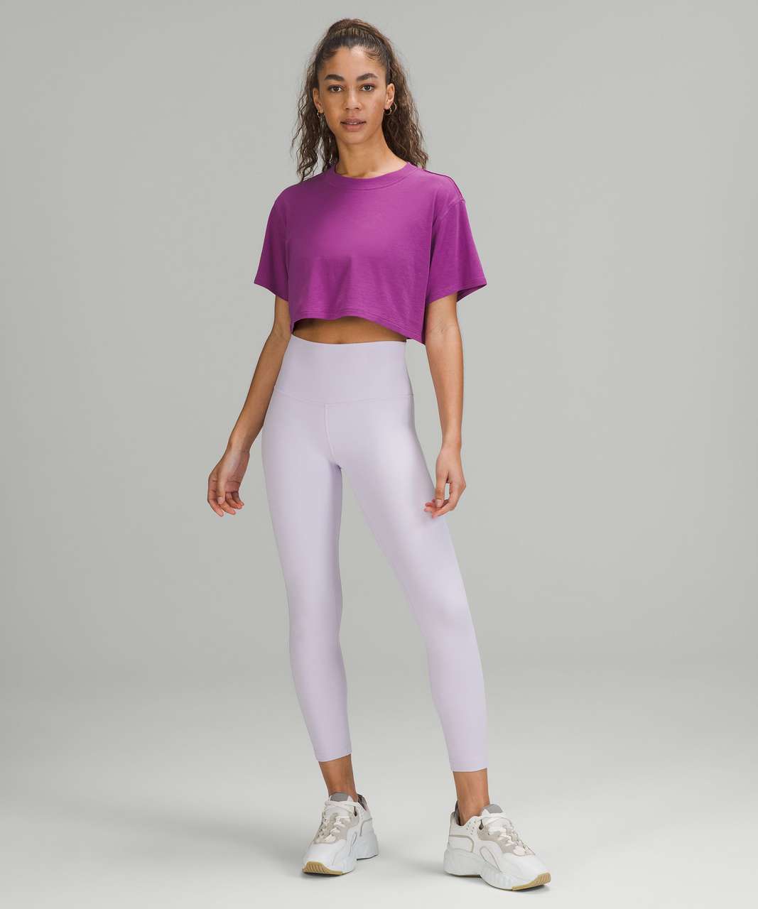 Lululemon All Yours Cropped T-Shirt - Vivid Plum