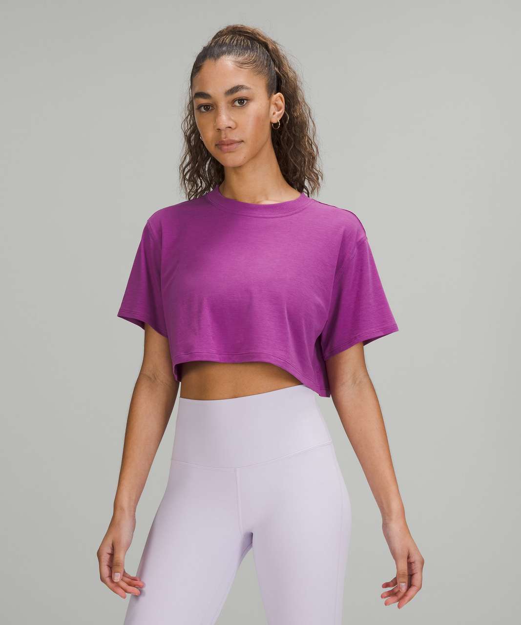 Lululemon All Yours Cropped T-Shirt - Vivid Plum