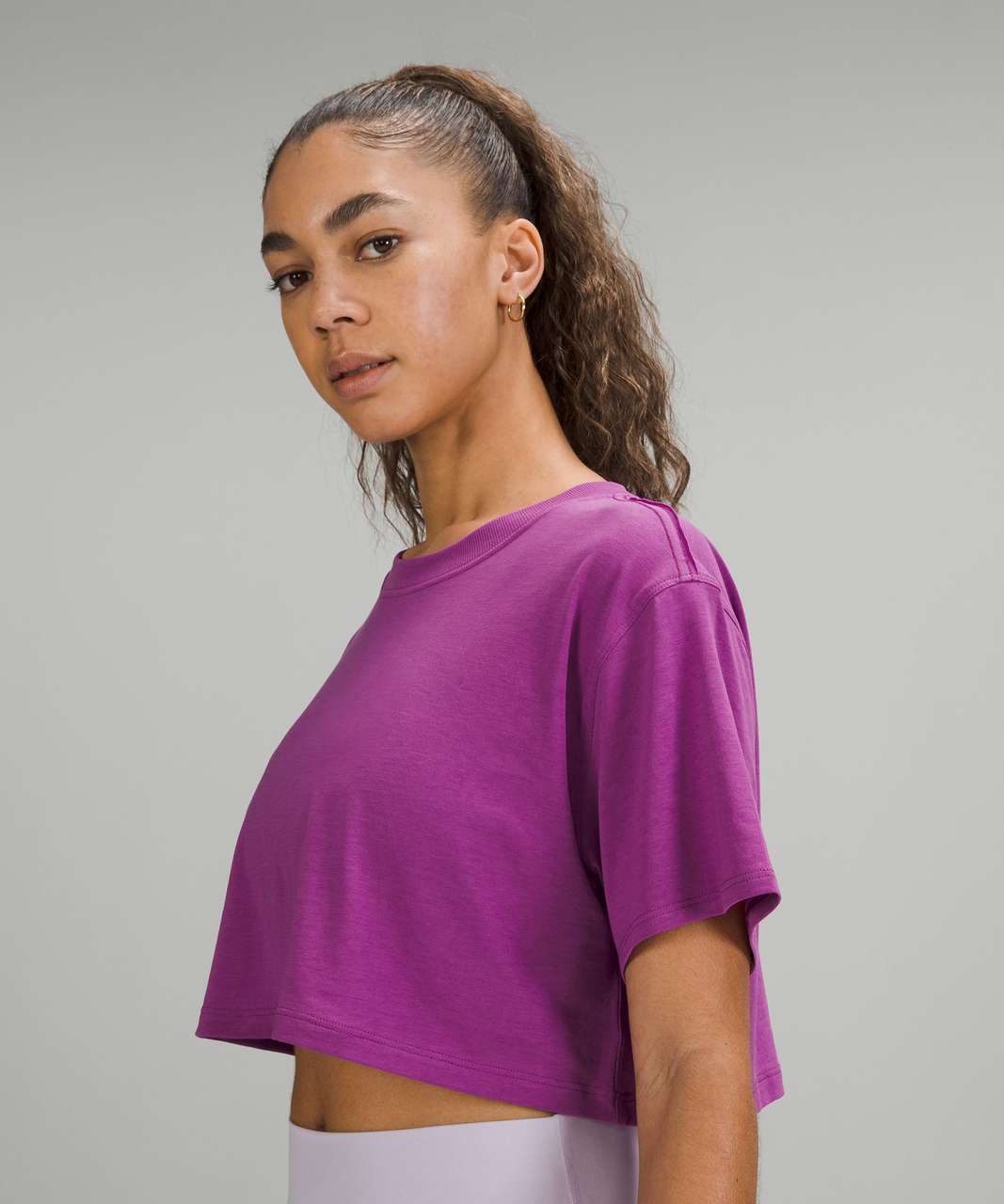 Lululemon All Yours Cropped T-Shirt - Vivid Plum