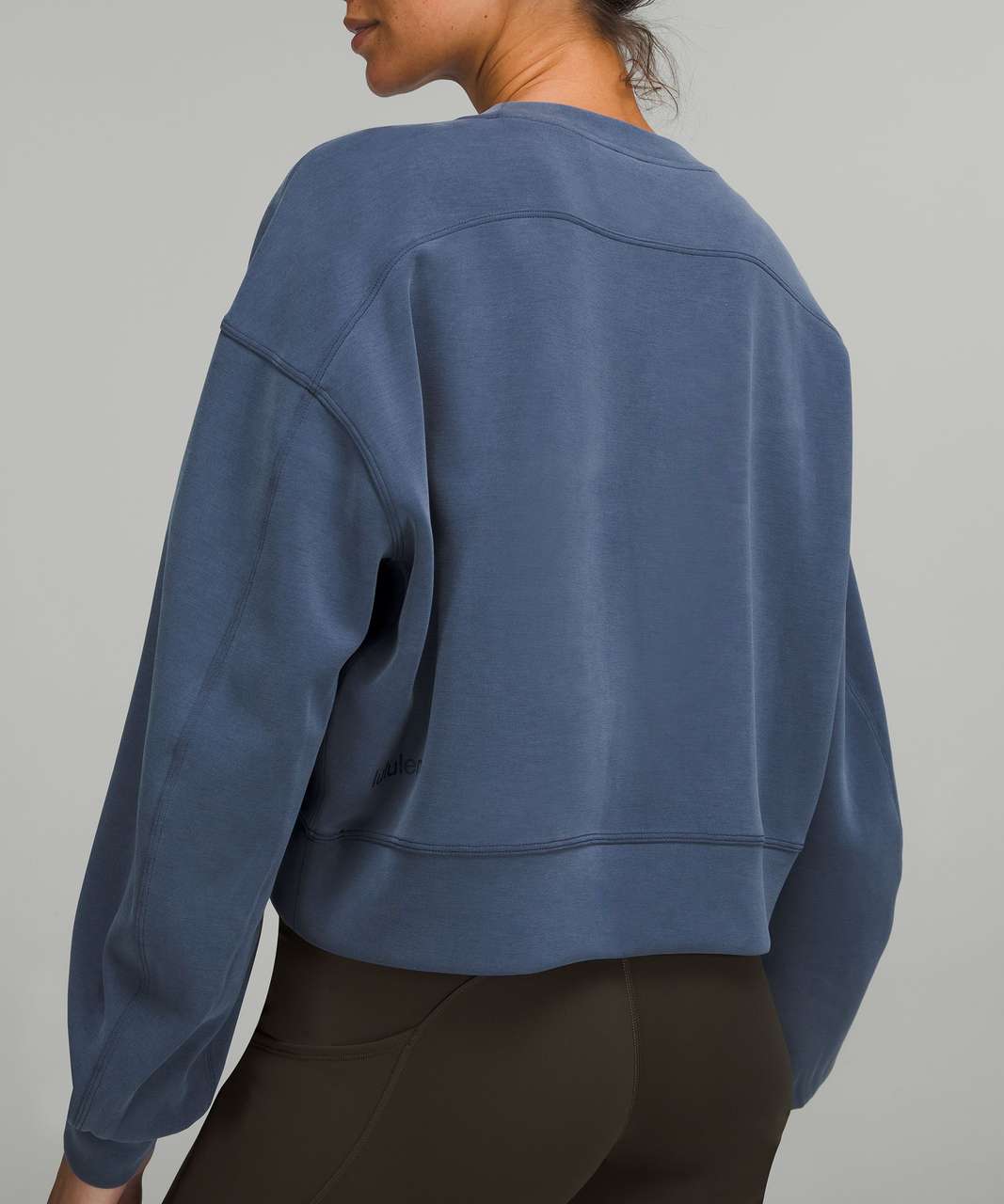 Lululemon Perfectly Oversized Cropped Crew *Softstreme - Mineral Blue -  lulu fanatics