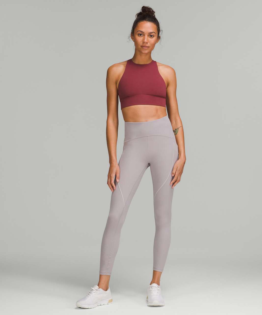 Lululemon Energy High-Neck Longline Bra *Medium Support, B–D Cups - White -  lulu fanatics