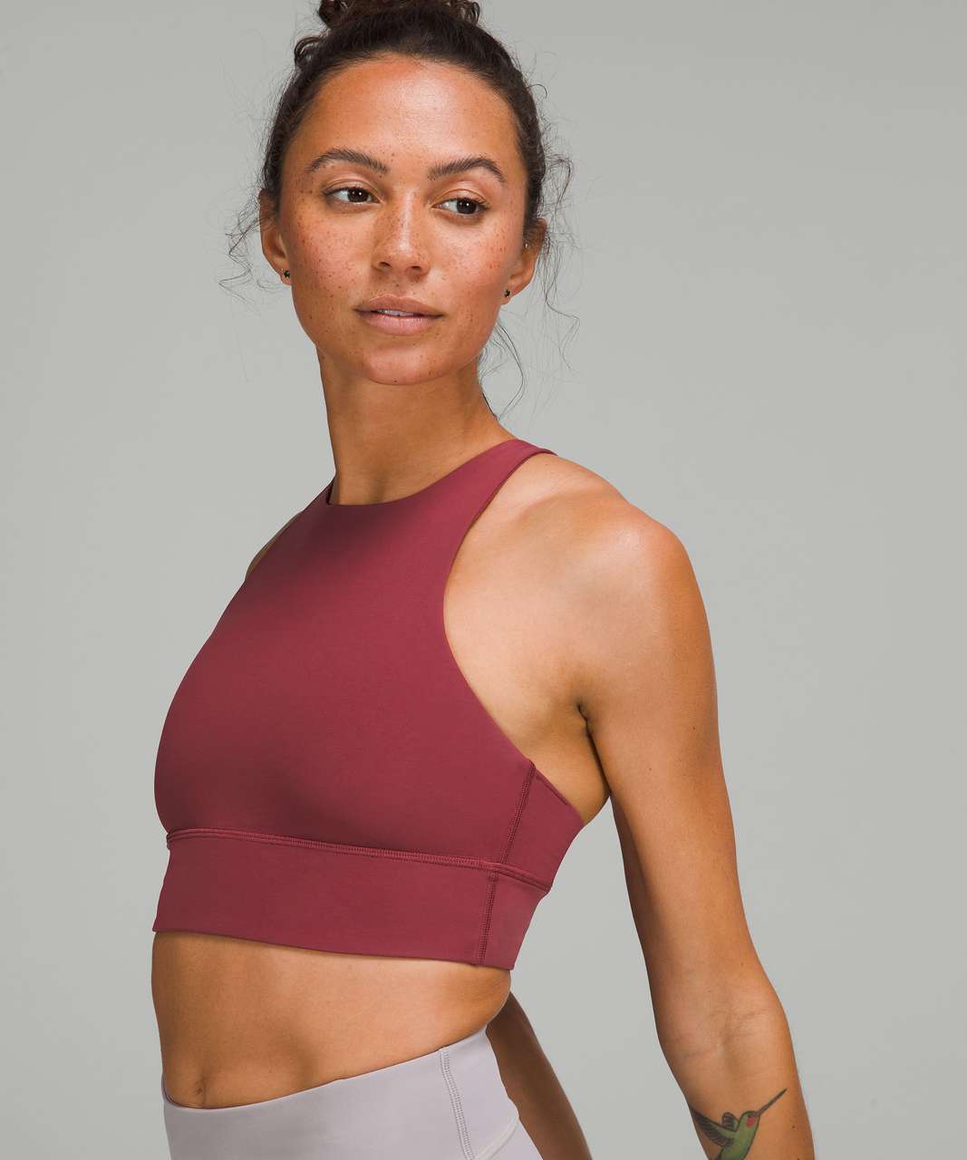 Lululemon Energy Bra High Neck Long Line *Tough - Black - lulu fanatics