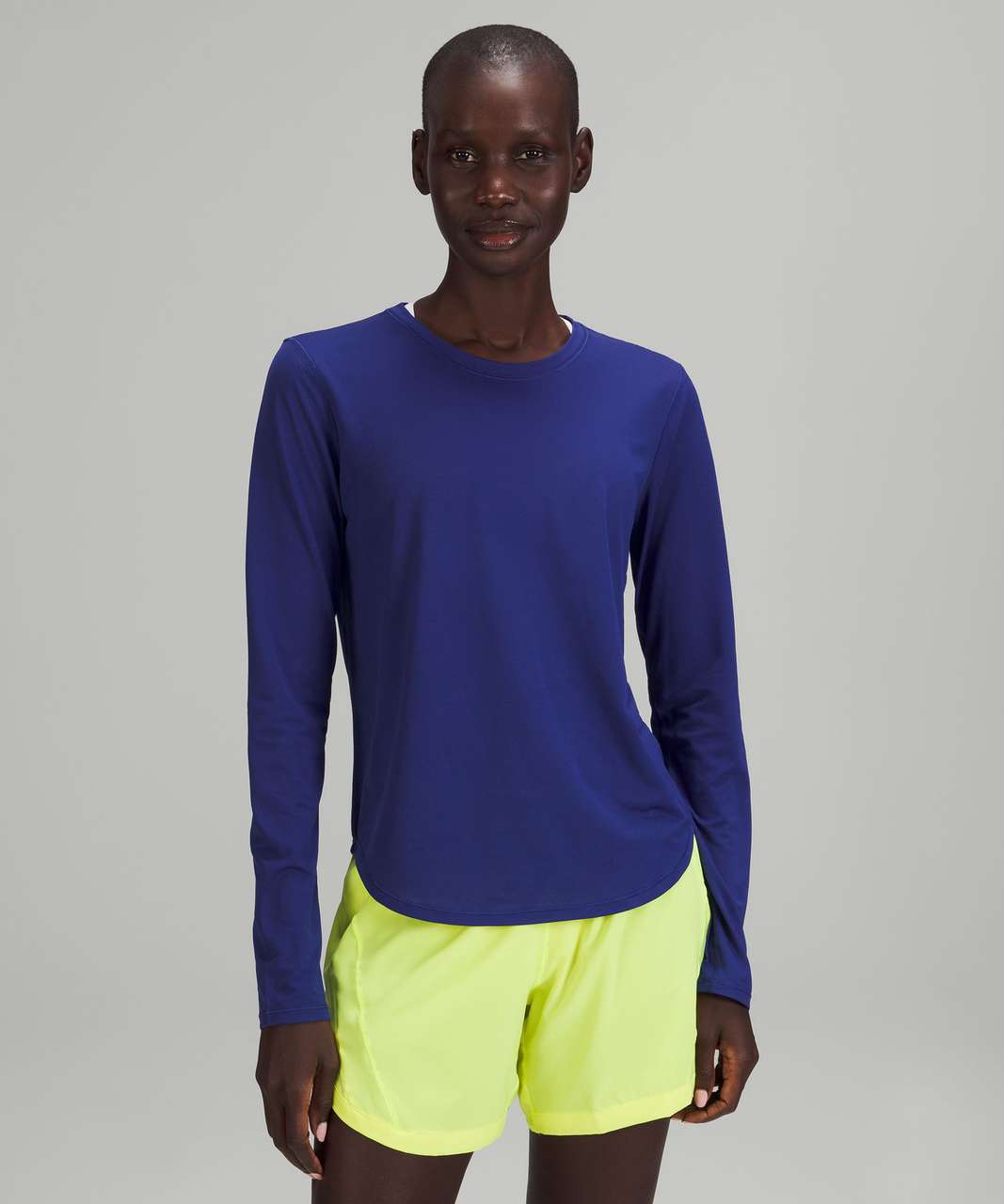 Lululemon High Neck Running and Training Long Sleeve Shirt - Larkspur - lulu  fanatics