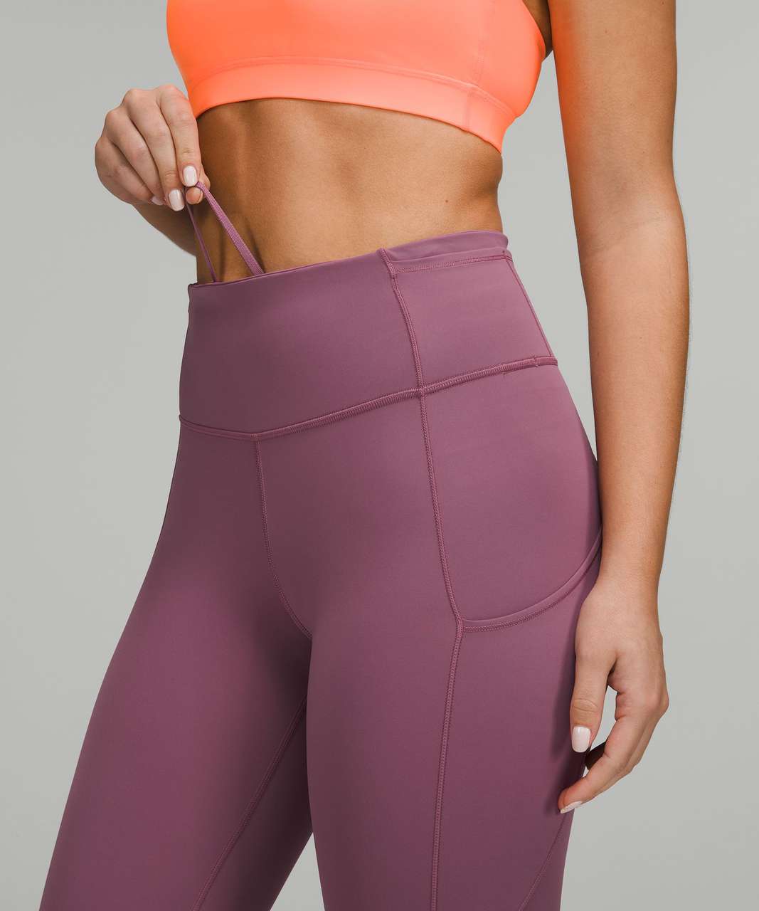 Lululemon Fast and Free High-Rise Crop 23 - Dark Red - lulu fanatics