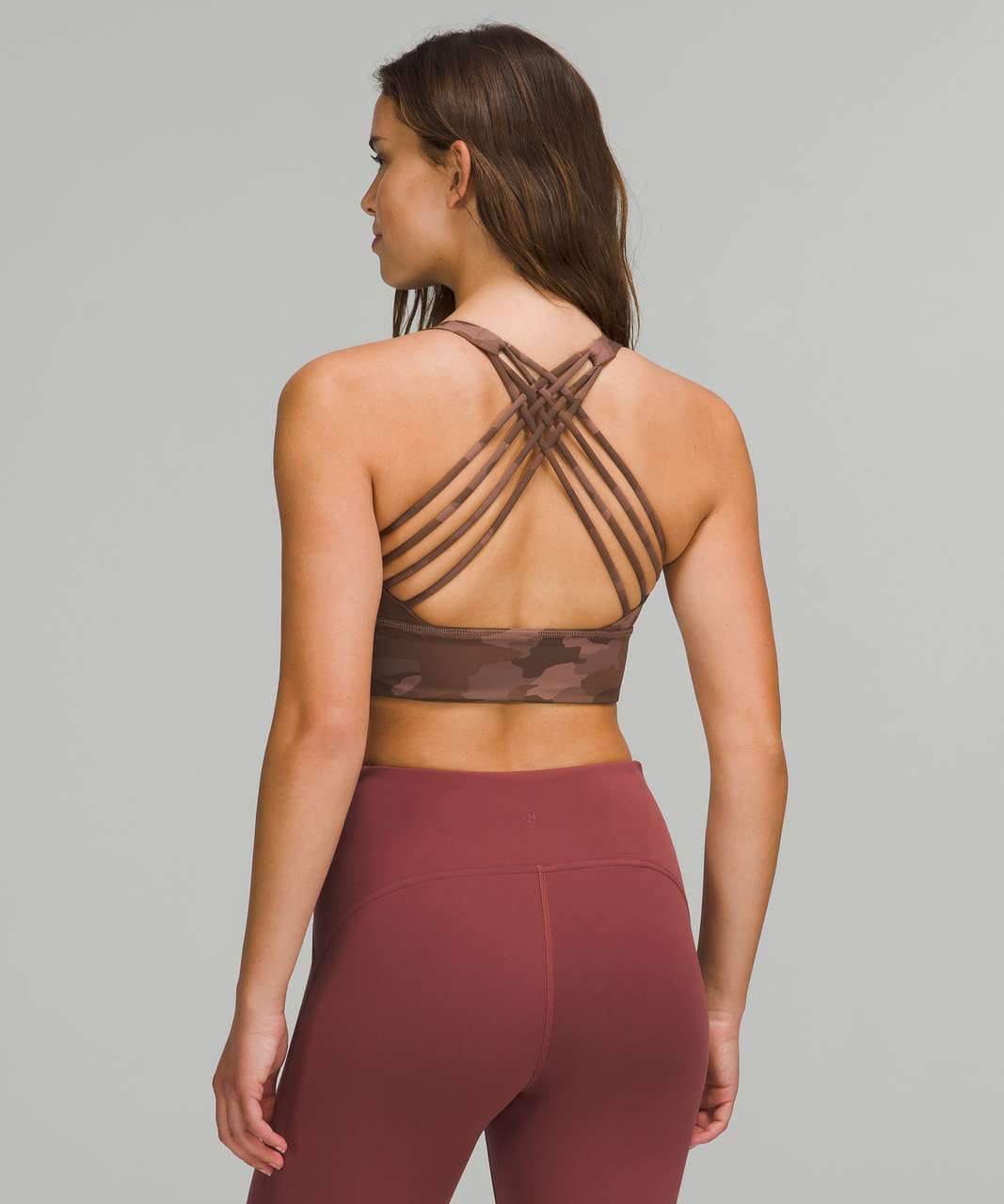 Lululemon Free to Be Longline Bra - Wild *Light Support, A/B Cup - Heritage 365 Camo Roasted Brown Multi
