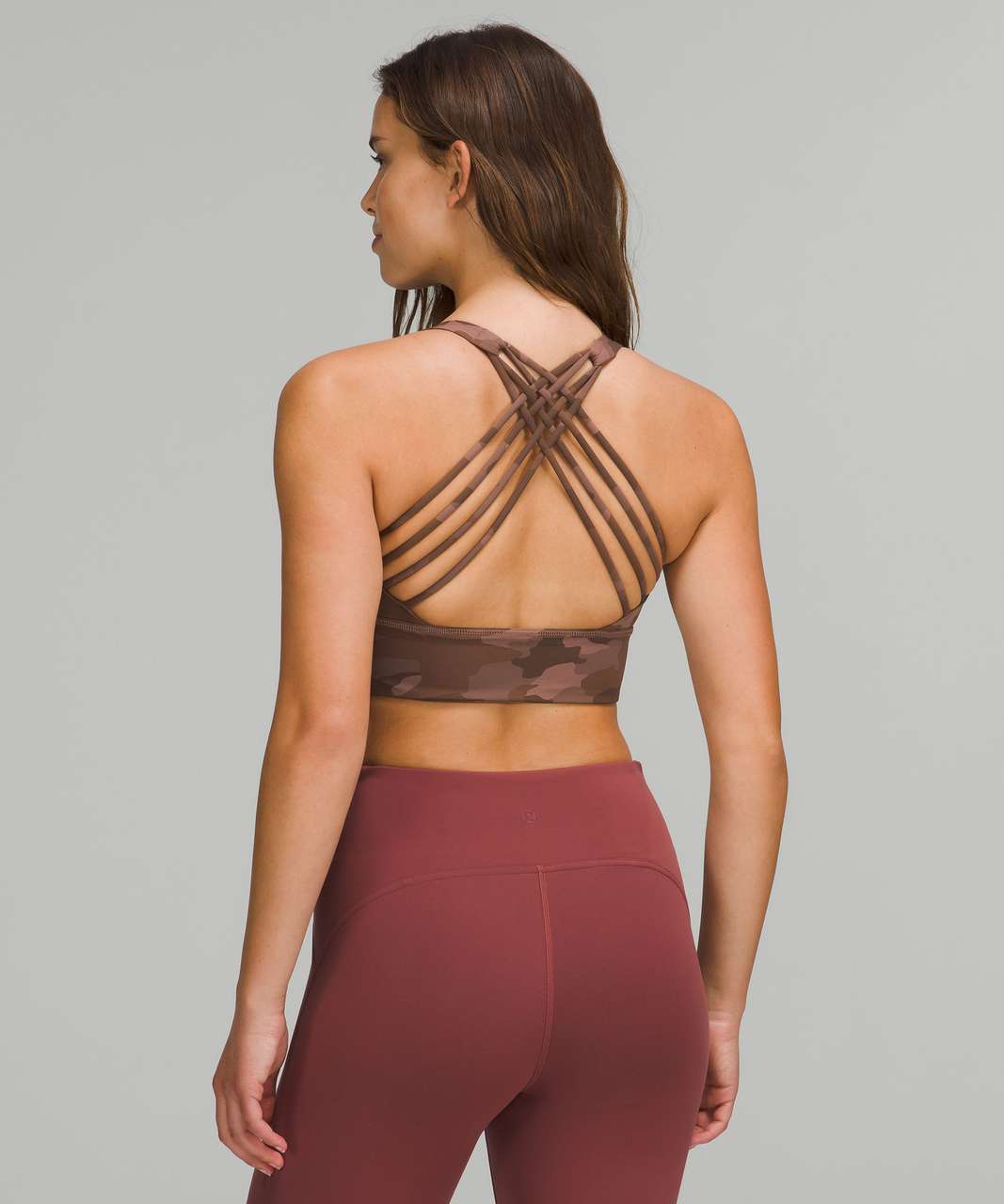 Lululemon Free to Be Longline Bra - Wild *Light Support, A/B Cup - Heritage  365 Camo Roasted Brown Multi - lulu fanatics