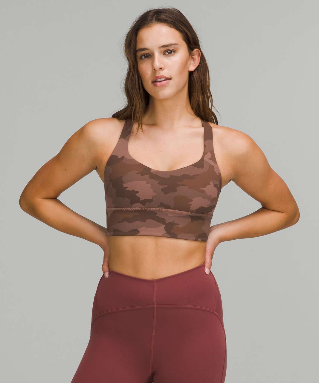 Lululemon Free to Be Longline Bra - Wild *Light Support, A/B Cup - Heritage  365 Camo Roasted Brown Multi - lulu fanatics