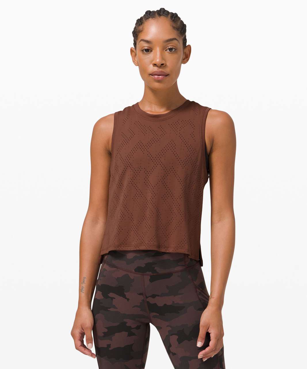 Lululemon Train to Be Tank Top - Disrupted Herringbone Ancient Copper