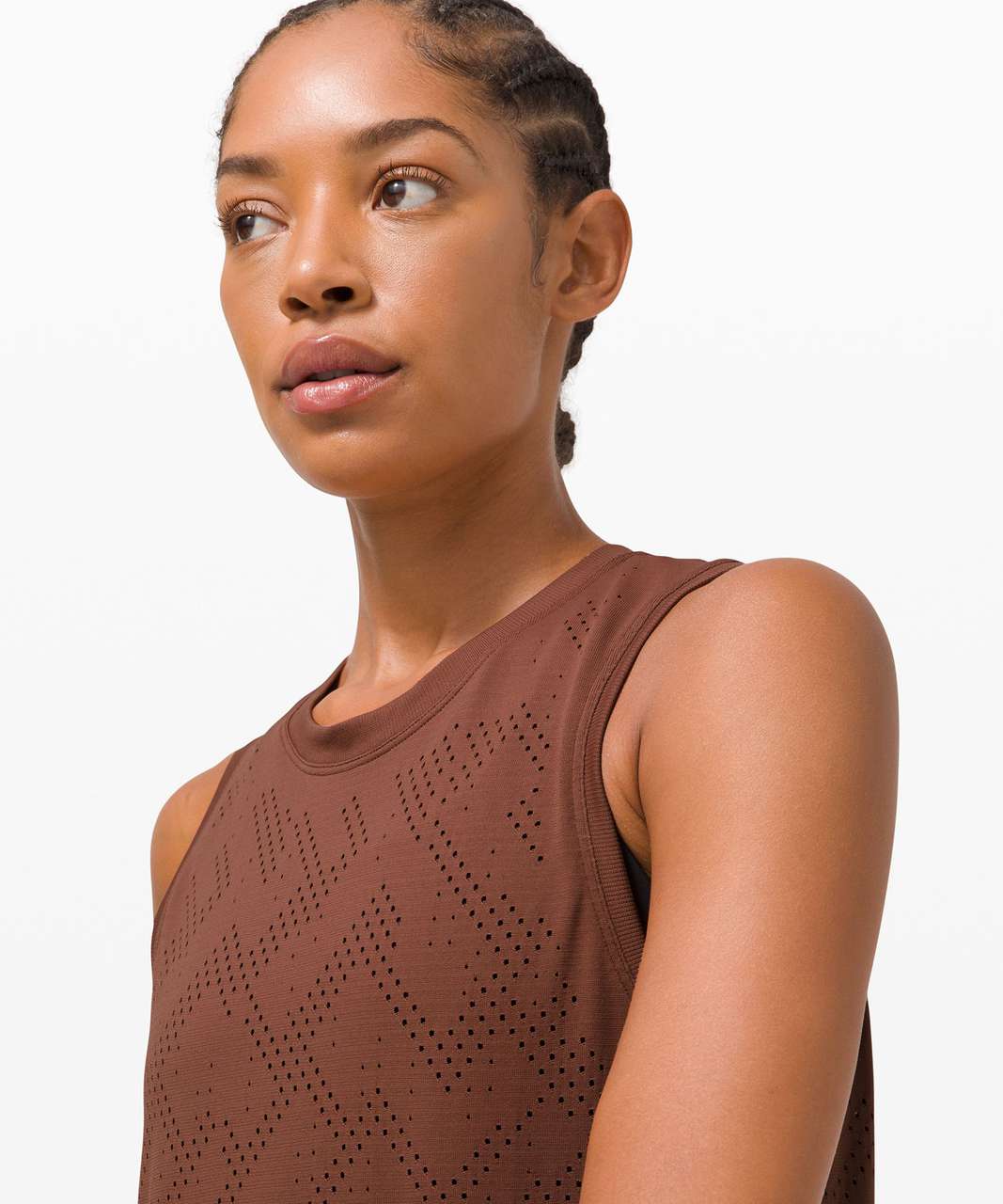 Lululemon Train to Be Tank Top - Disrupted Herringbone Ancient Copper