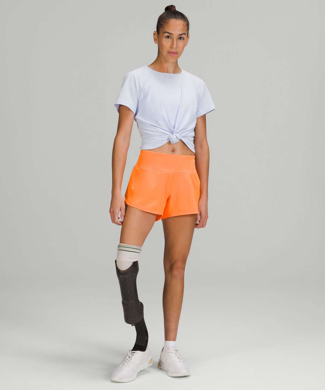 Lululemon Speed Up Mid-Rise Lined Short 4 - Orange Soda - lulu fanatics