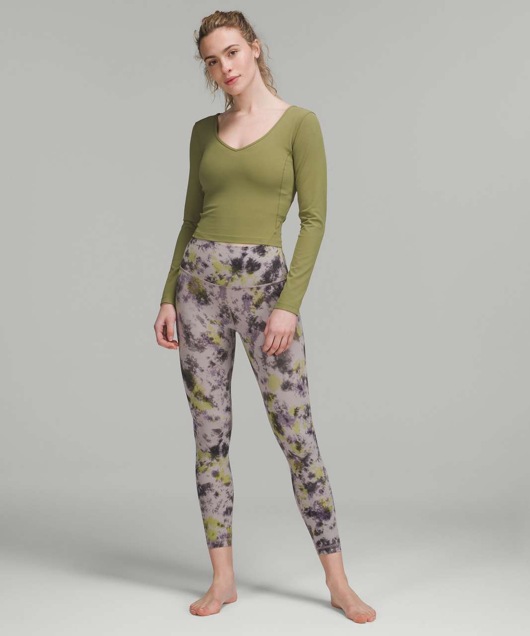 LULULEMON UK 6-8 (US 4) Align Long Sleeve Shirt £78 Green Foliage Yoga Bare  £45.00 - PicClick UK