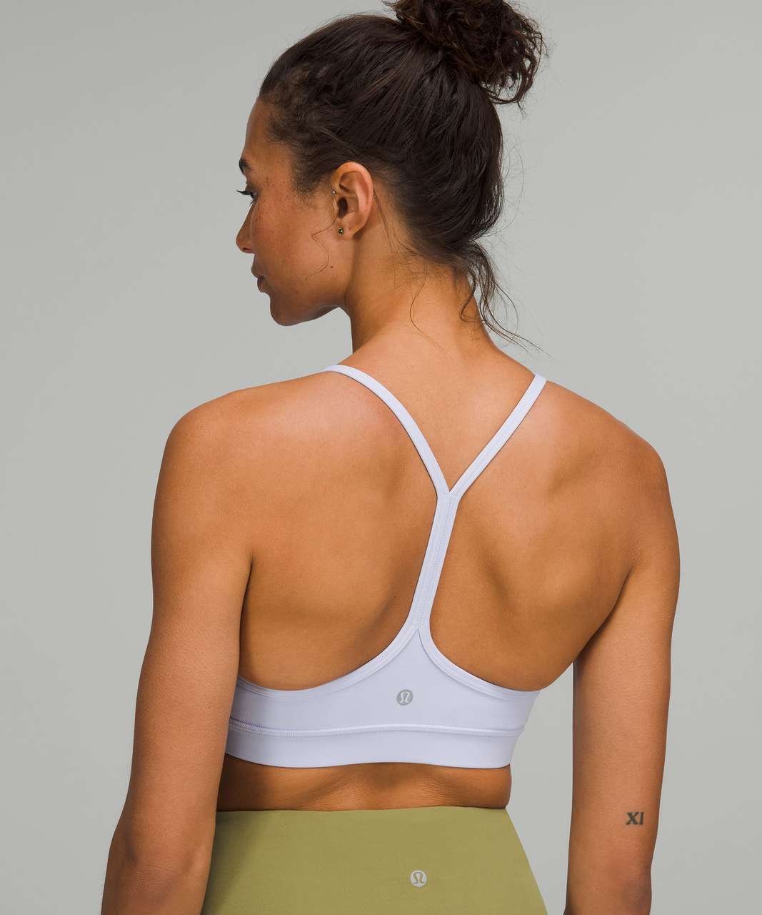 Lululemon Flow Y Bra IV Blue White Tie Dye Ink Blot White Deep