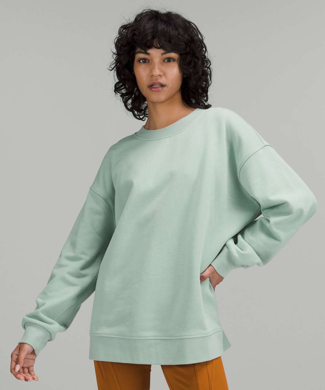 Lululemon Perfectly Oversized Crew - Silver Blue - lulu fanatics