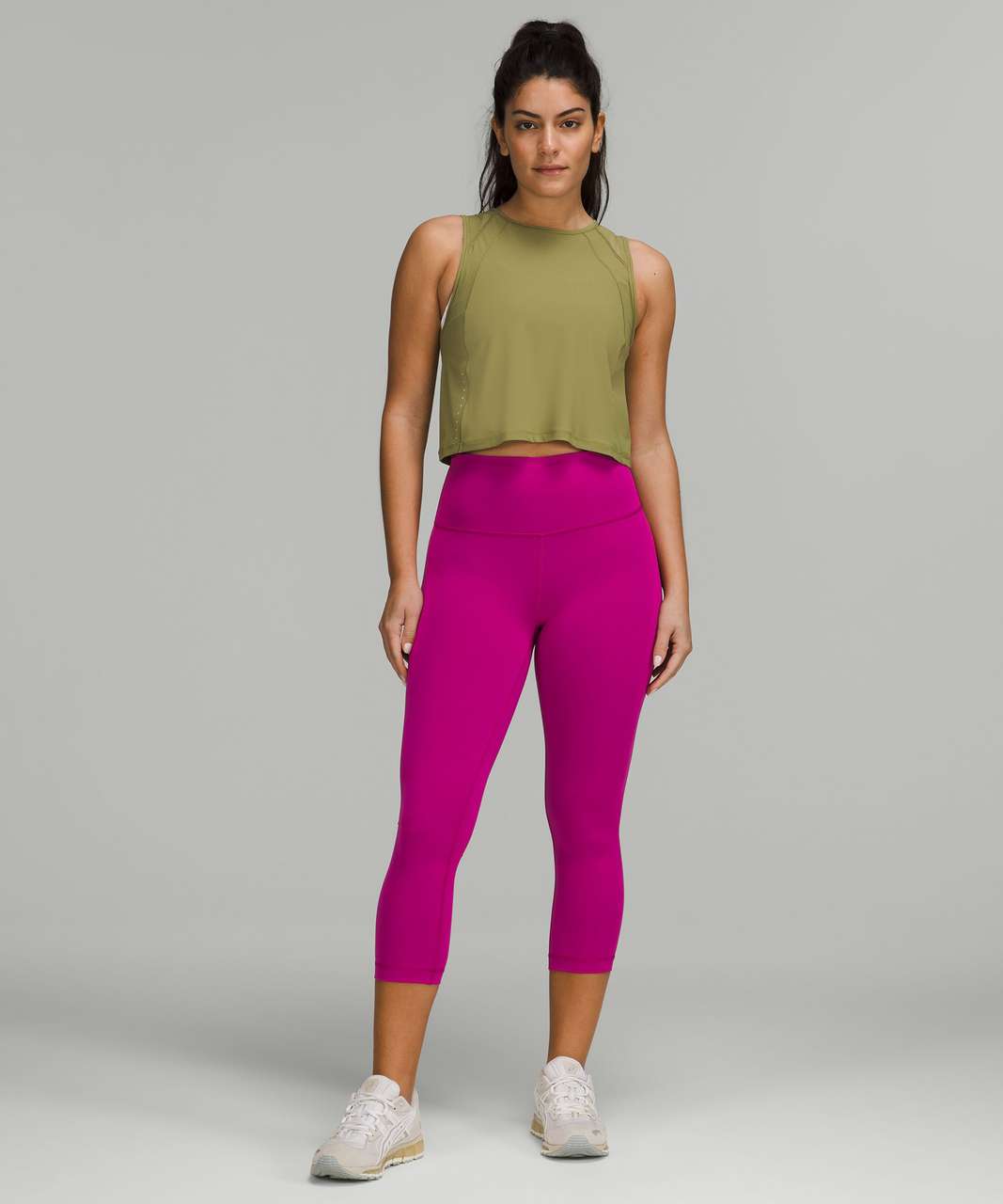 Lululemon Sculpt Cropped Tank Top - Bronze Green