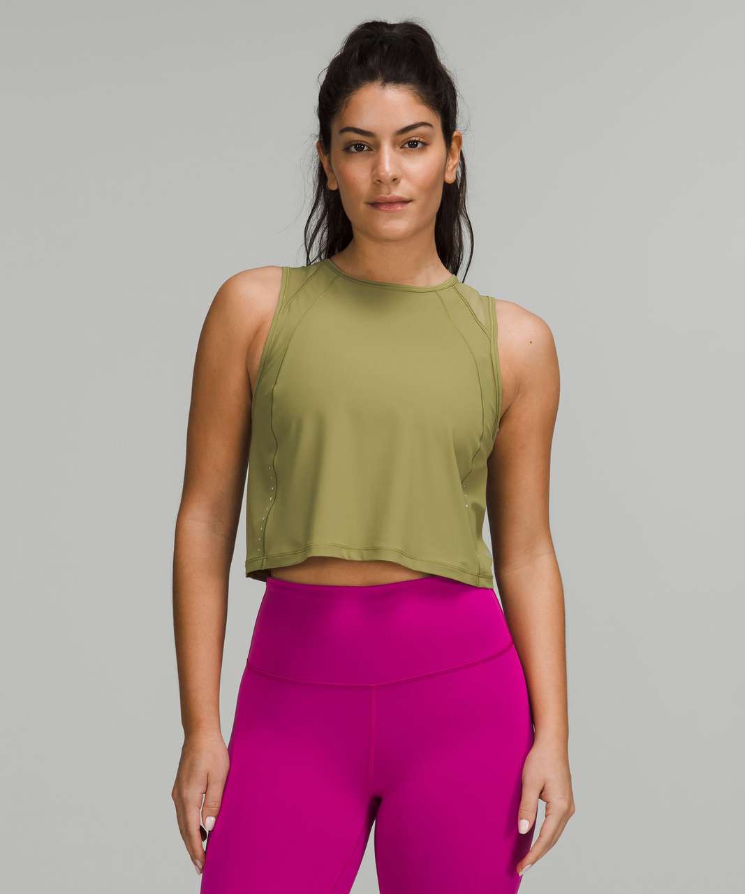 Lululemon Sculpt Cropped Tank Top - Bronze Green