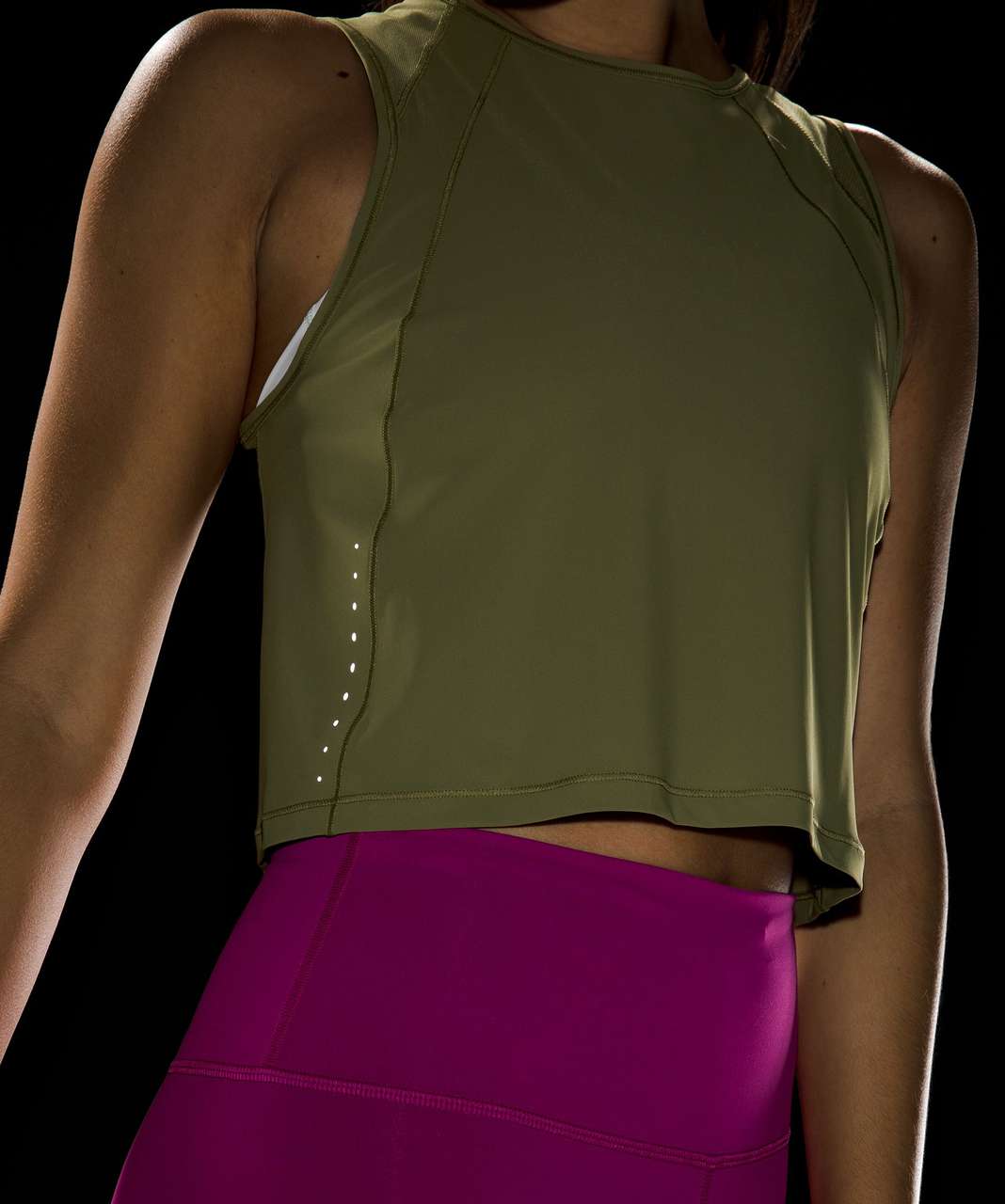 Lululemon Sculpt Cropped Tank Top - Bronze Green