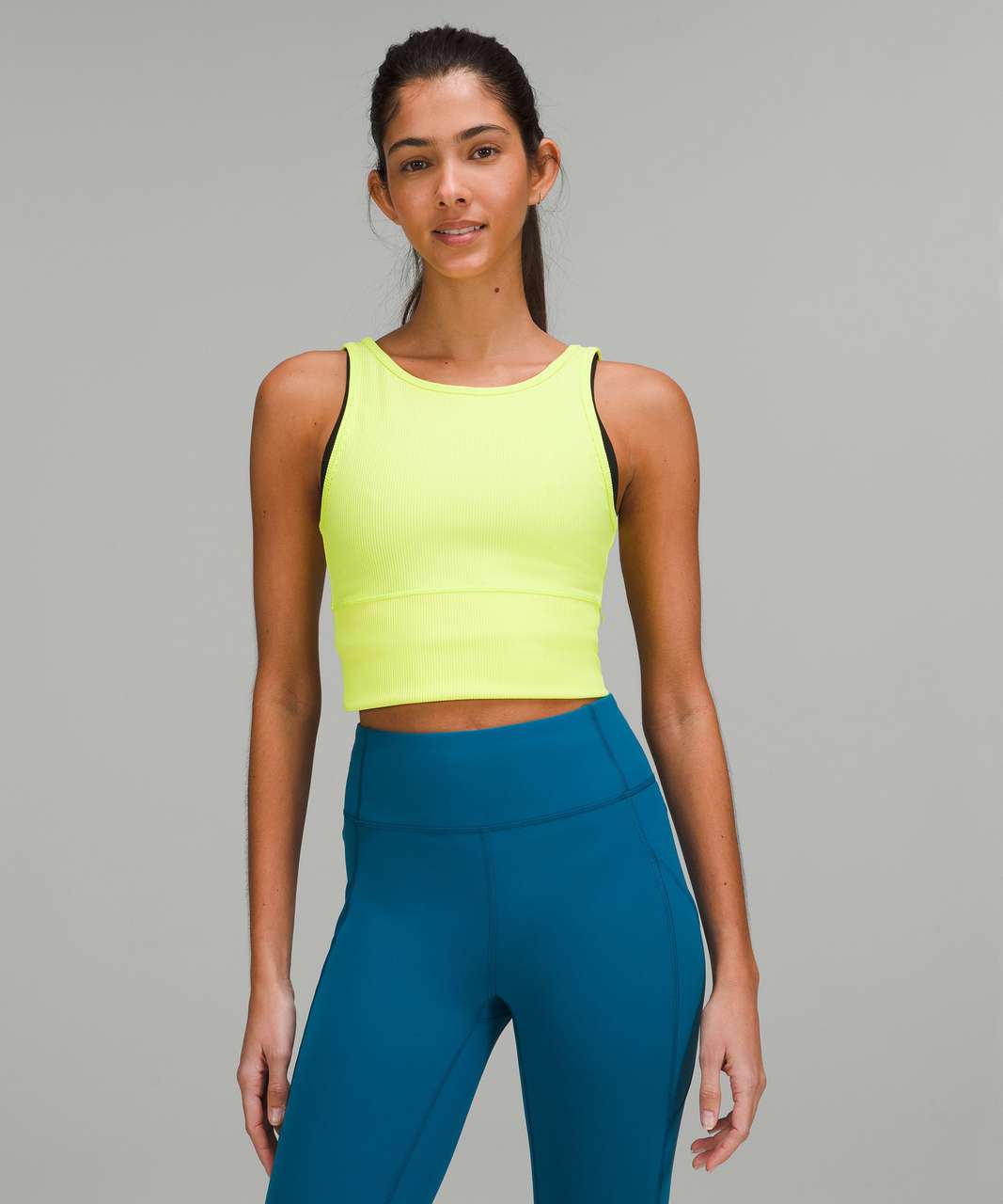 Lululemon Power Pivot Ribbed Tank Top - Electric Lemon - lulu fanatics