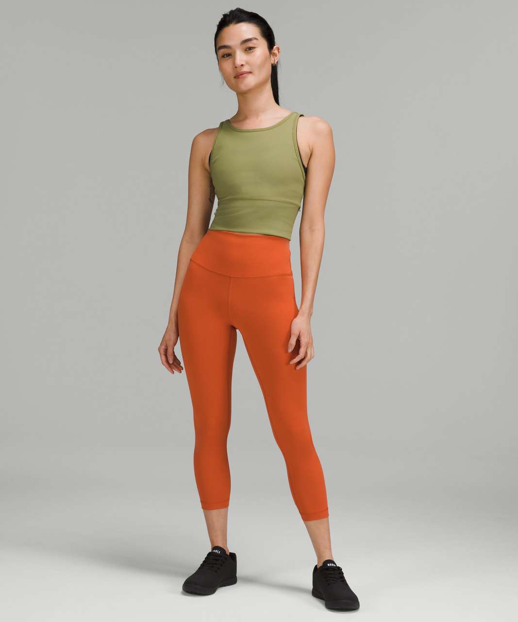 Lululemon Power Pivot Ribbed Tank Top - Bronze Green