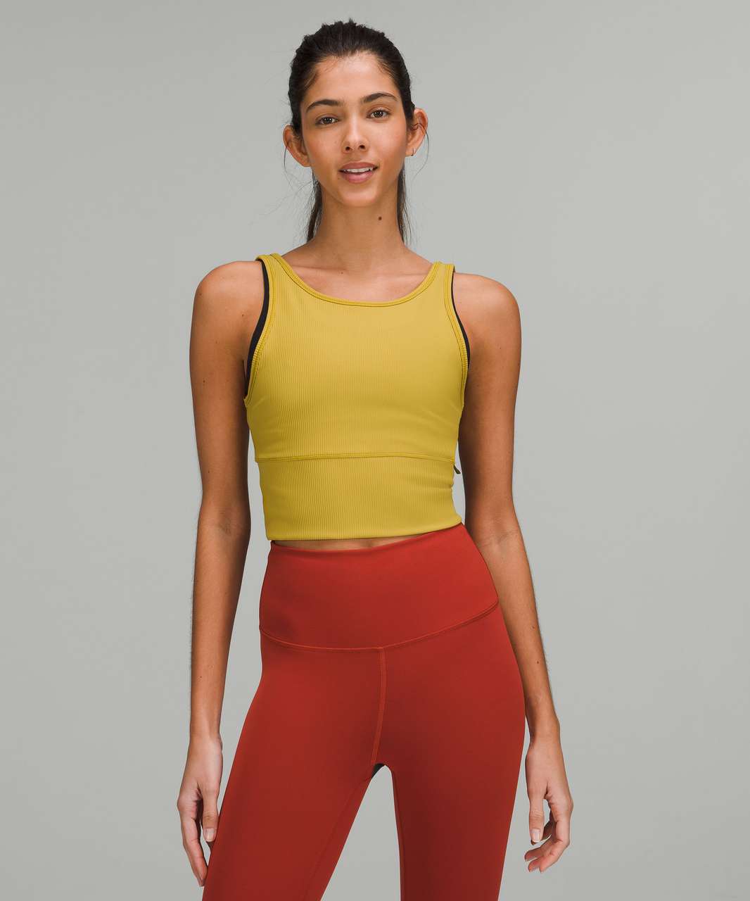 Lululemon Power Pivot Ribbed Tank Top - Auric Gold - lulu fanatics