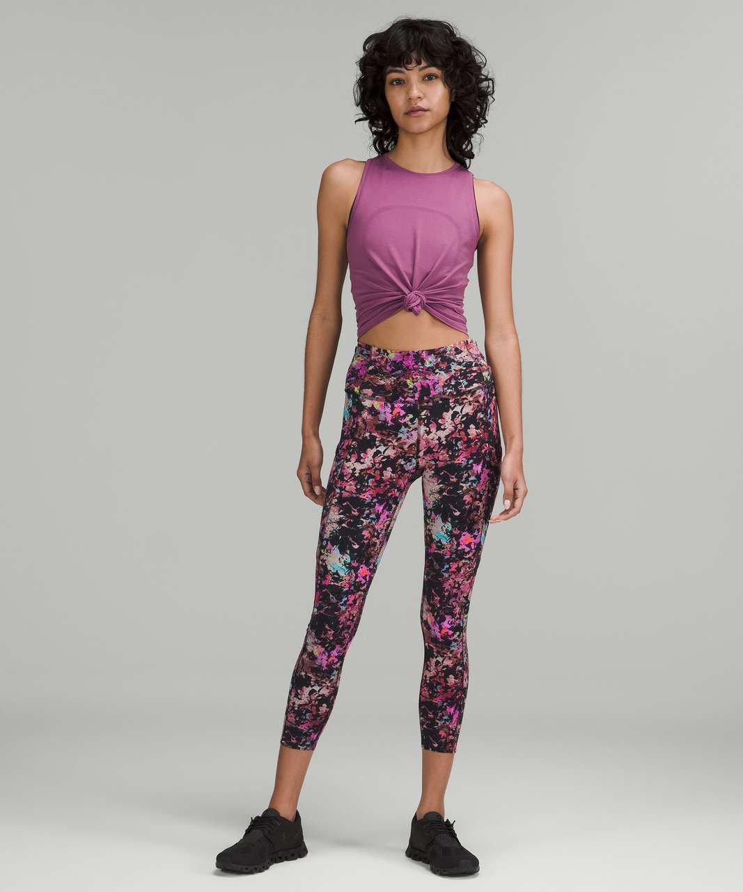 Lululemon Fast & Free high rise crop 23 dark red 2