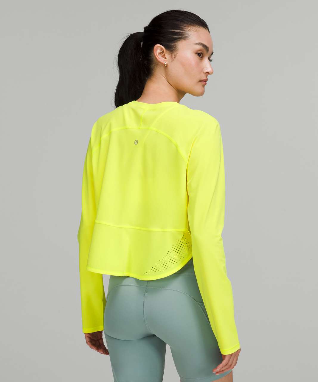 Lululemon Crew Neck UV Protection Running Long Sleeve Shirt - Electric Lemon