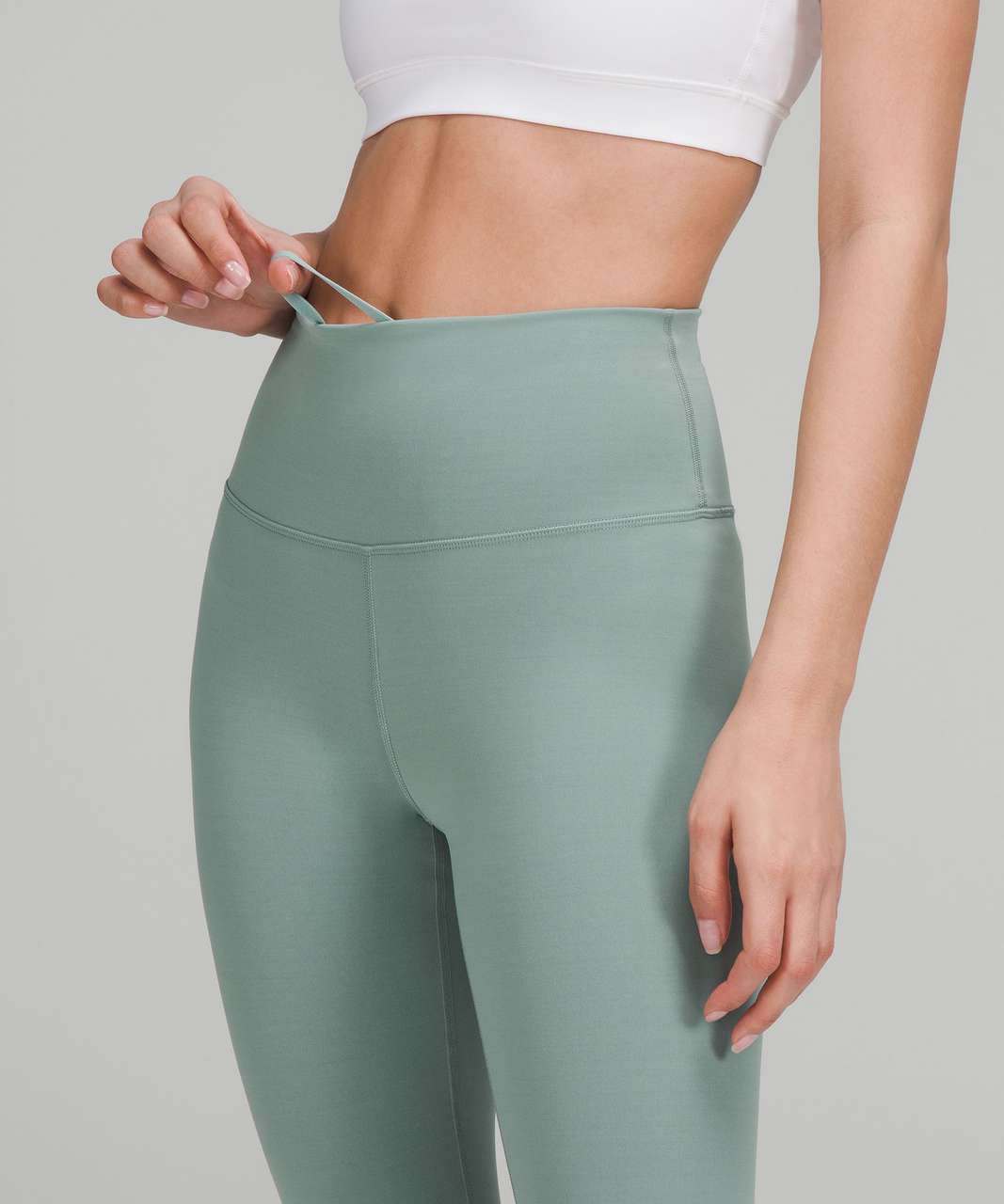 Lululemon Lab Seamless Super-high-rise Training Crop 23 In Misty