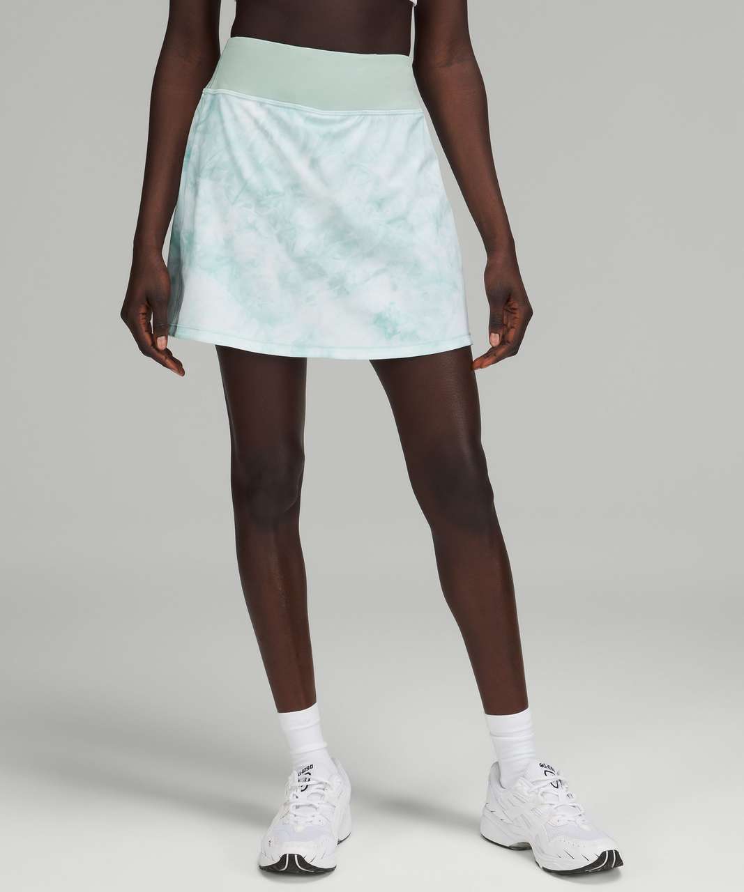 Lululemon Pace Rival Mid-Rise Skirt *Extra Long - Diamond Dye White Sheer  Blue Silver Blue - lulu fanatics