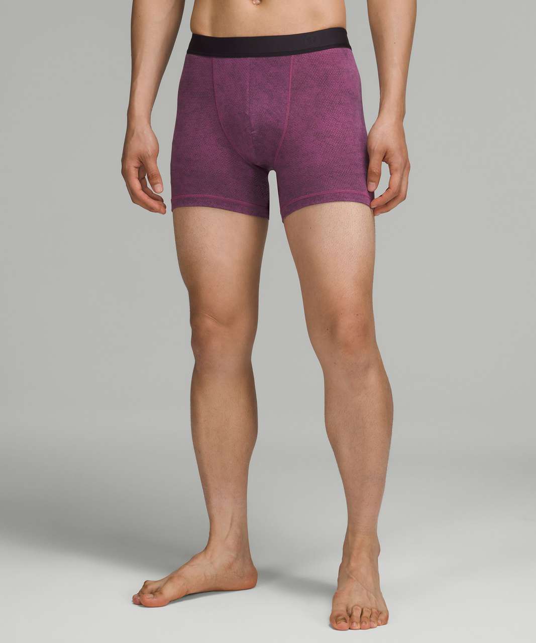 Lululemon Always In Motion Mesh Boxer 5" - Denim Wash Print Inverse Vintage Plum Graphite Grey