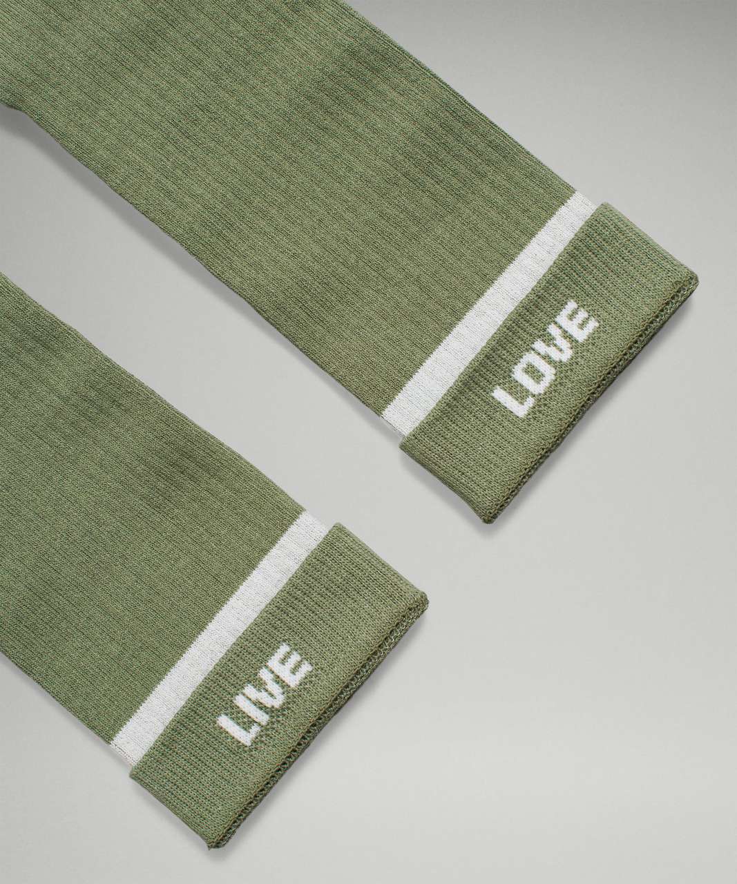 Lululemon Daily Stride Crew Sock 3 Pack *Stripe - Green Twill / Trench / Black