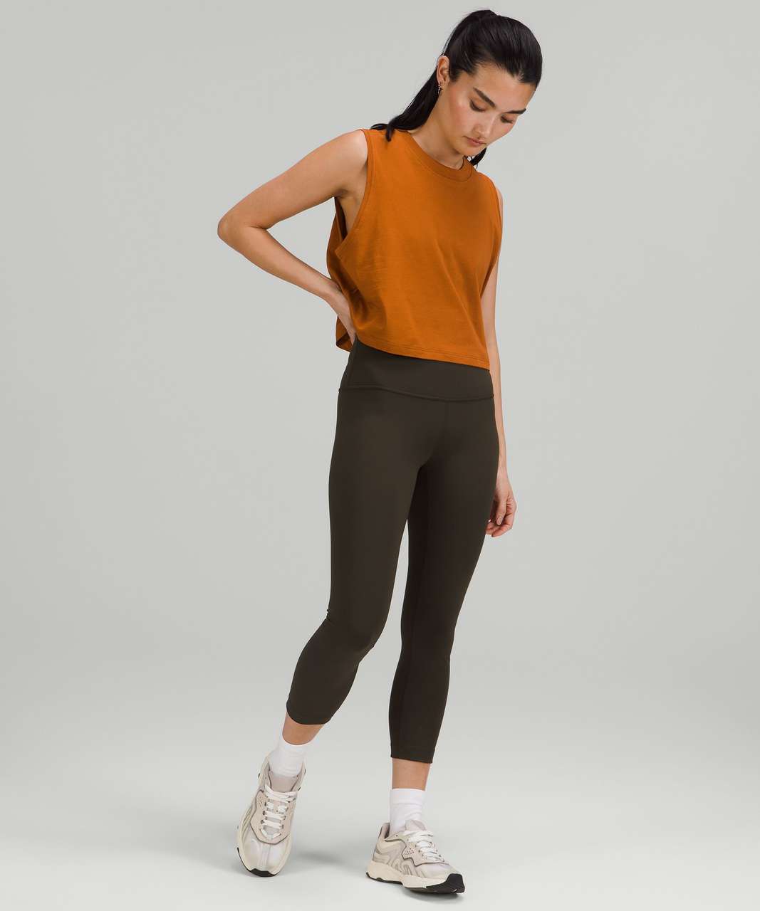 Lululemon All Yours Crop Tank  We've Been Seeing Brown Workout