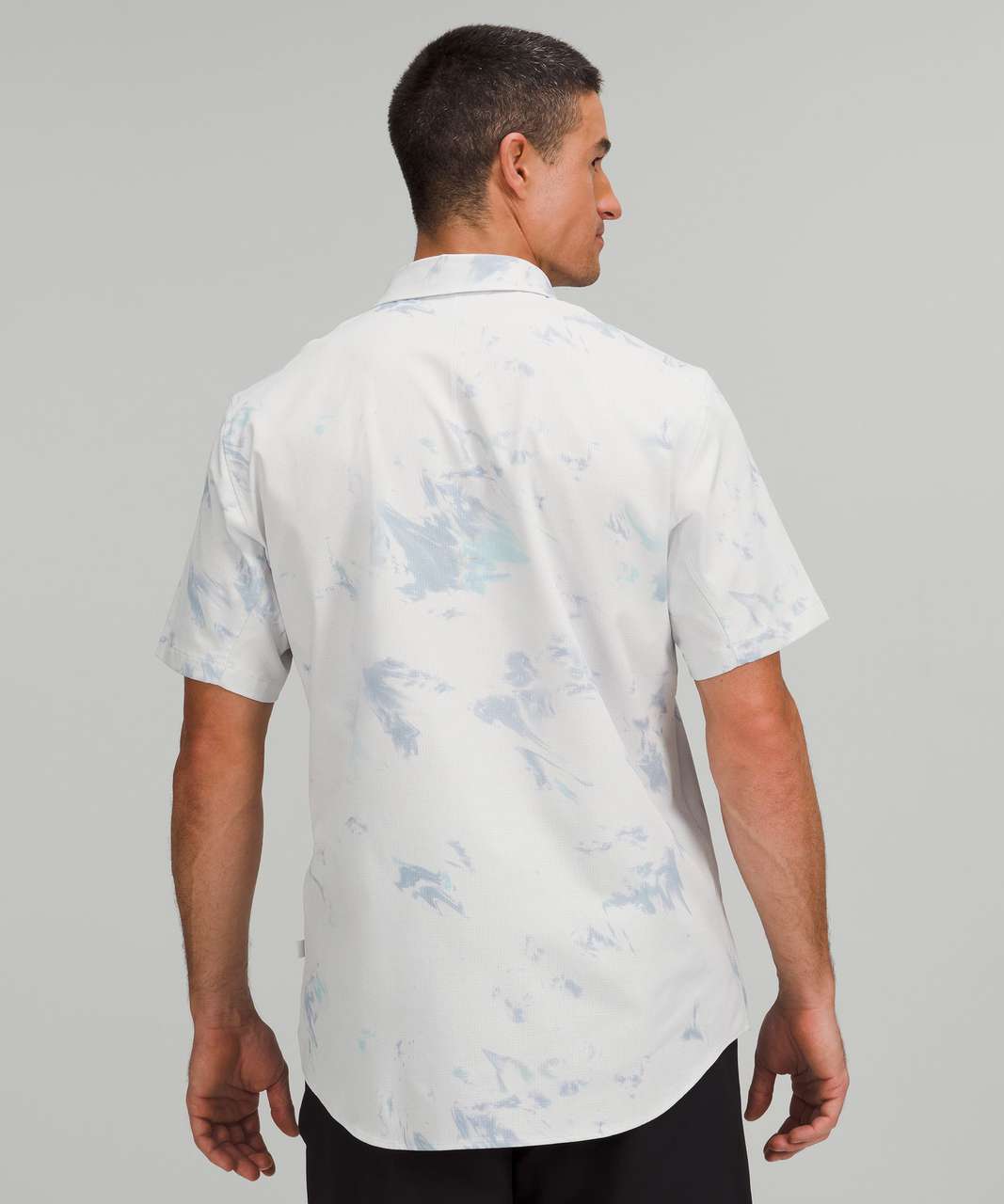 Lululemon Airing Easy Short Sleeve Shirt *Ventlight Mesh - Diffuse Dye Print Blue Multi
