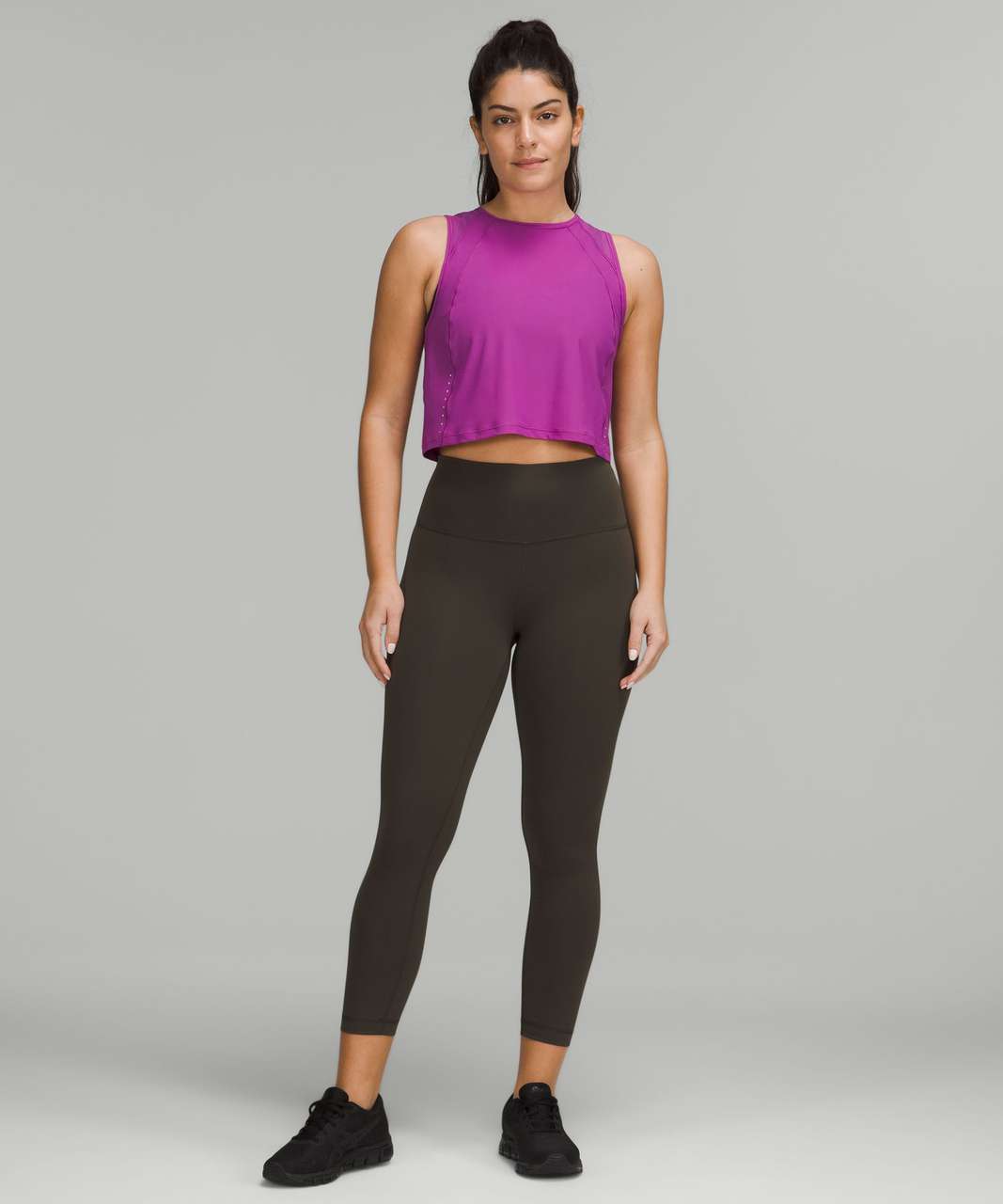 Lululemon Sculpt Cropped Tank Top - Vivid Plum