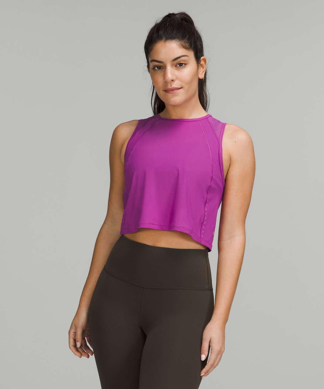 Lululemon Sculpt Cropped Tank Top - Vivid Plum