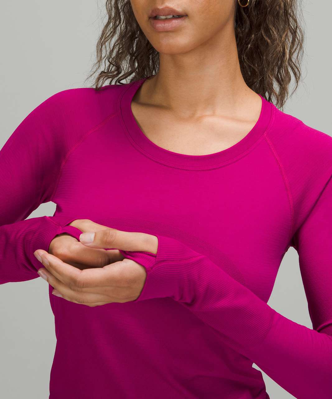 Lululemon La Keyhole Reversible Long Sleeve In Ripened Raspberry