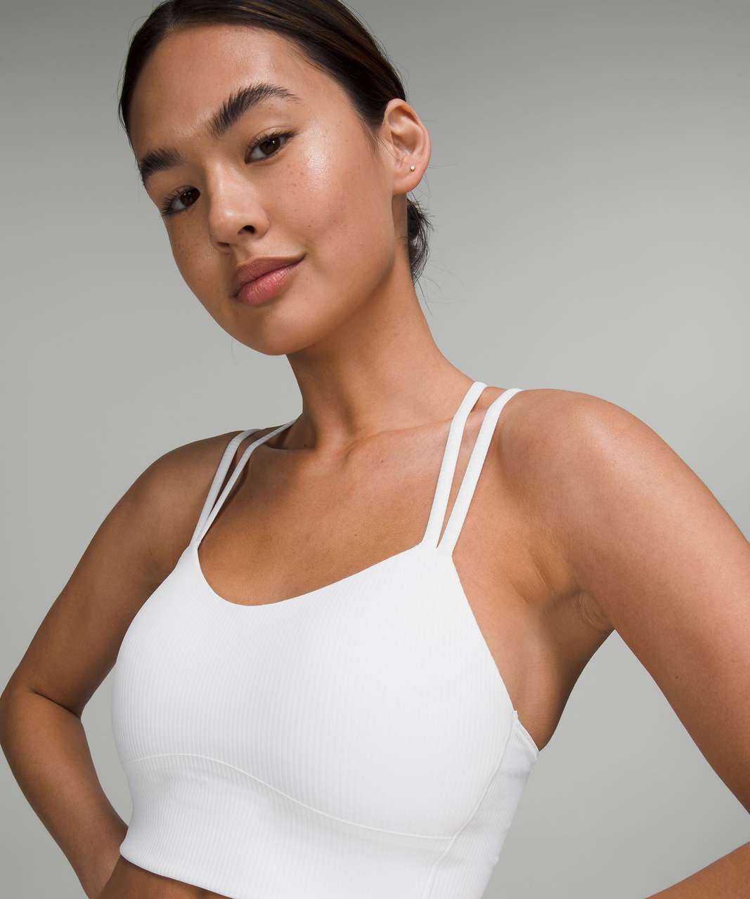 Lululemon Like a Cloud Ribbed Longline Bra *Light Support, B/C Cup - White