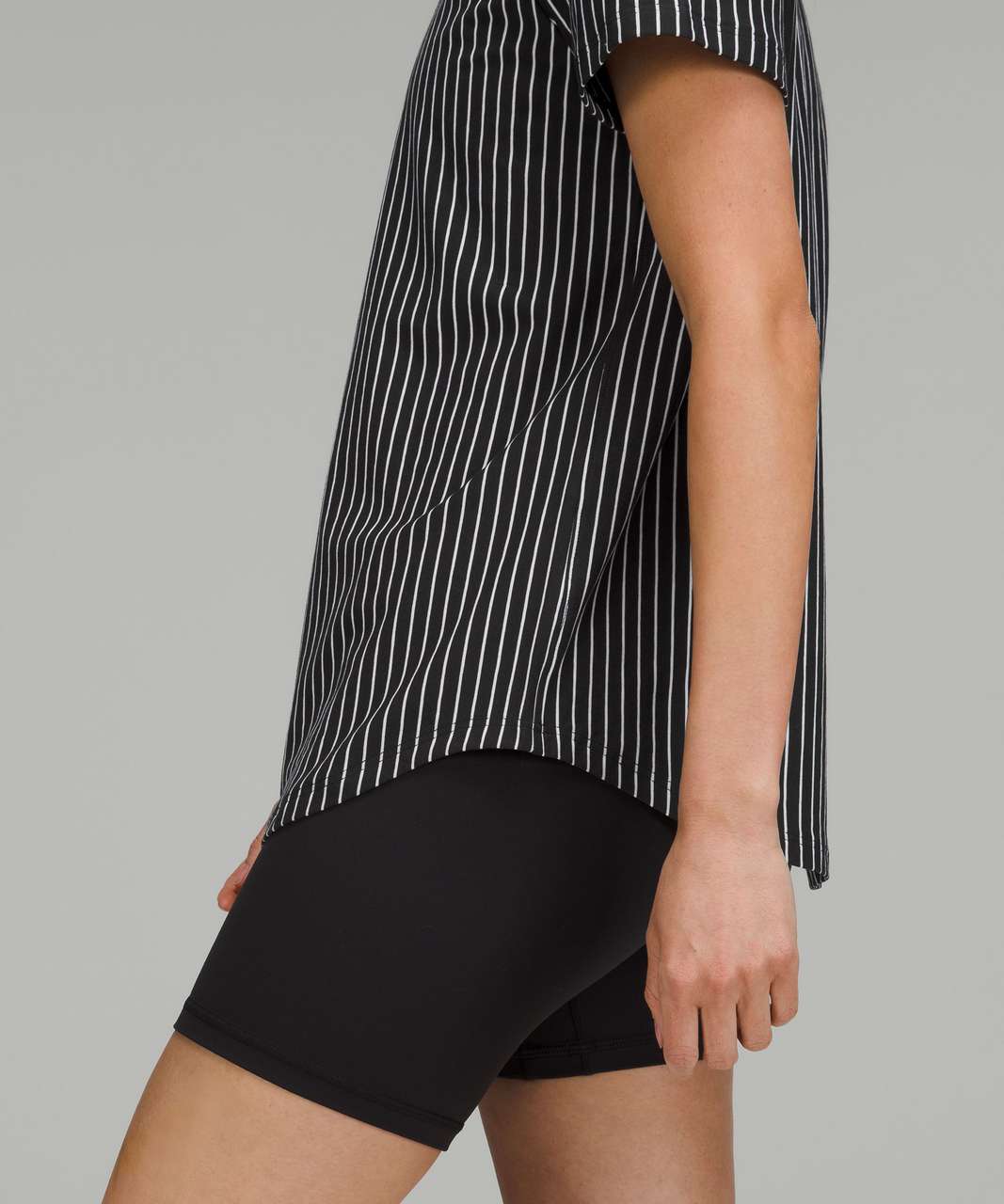 Lululemon Love Crew T-Shirt - Vertical Parallel Stripe Black White