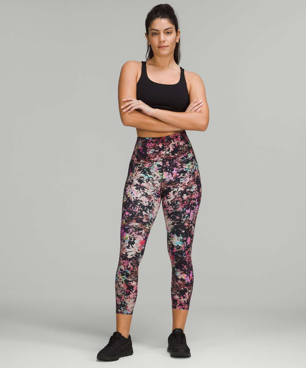Lululemon Base Pace High-Rise Crop 23" - Stencil Blossom Red Multi