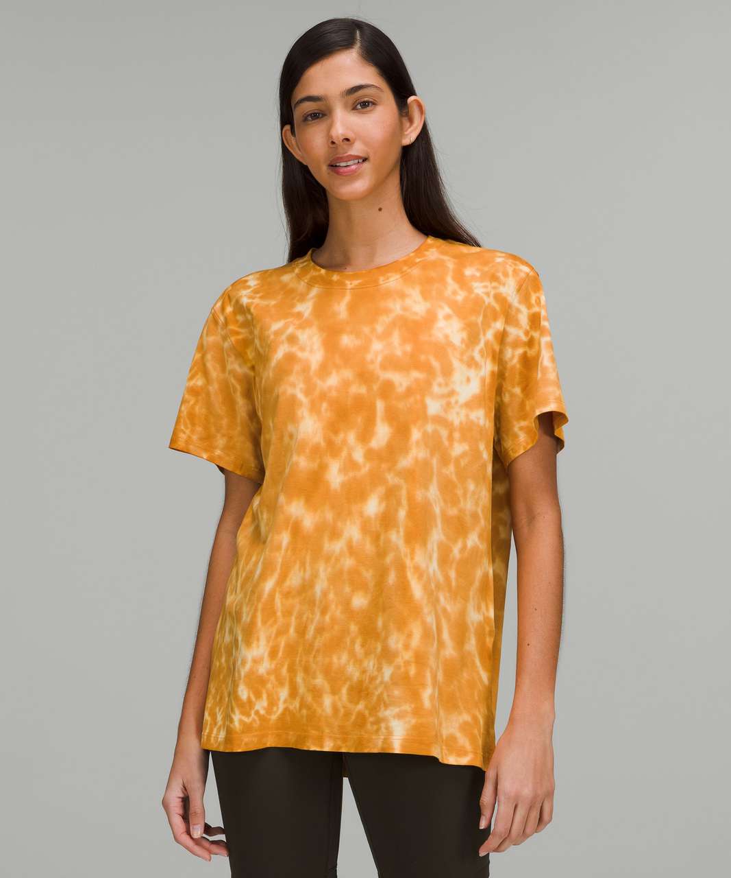 Lululemon All Yours Cotton T-Shirt *Tie Dye - Marmoleado Tie Dye Lemon Chiffon Brown Sugar