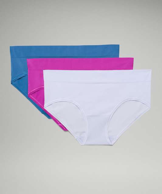 Lululemon Seamless Mid-Rise Hipster Underwear 3 Pack - Black / Dew Pink /  True Navy - lulu fanatics