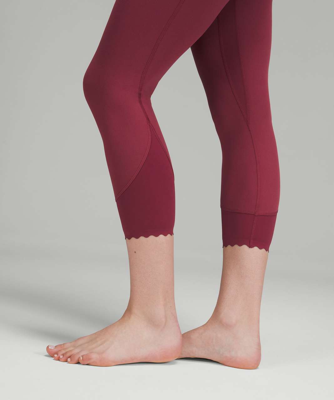 Lululemon Align Scalloped Hem High-Rise Crop 23 - Mulled Wine - lulu  fanatics