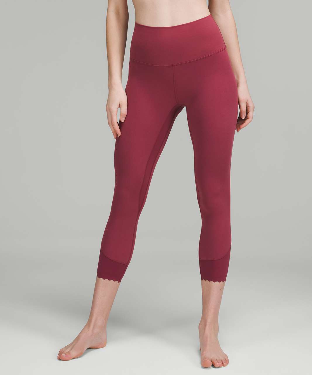 Lululemon Align Scalloped Hem High-Rise Crop 23 - Mulled Wine - lulu  fanatics